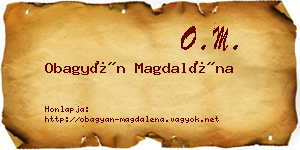 Obagyán Magdaléna névjegykártya